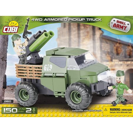 COBI 2160 non  XE BÁN TẢI BỌC THÉP 4 WD bộ đồ chơi xếp lắp ráp ghép mô hình Military Army 4 WD ARMORED PICKUP TRUCK Quân Sự Bộ Đội 150 khối