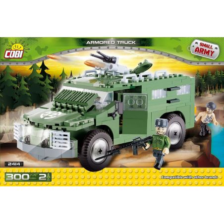 COBI 2414 non  XE BỌC THÉP bộ đồ chơi xếp lắp ráp ghép mô hình Military Army ARMORED TRUCK Quân Sự Bộ Đội 300 khối