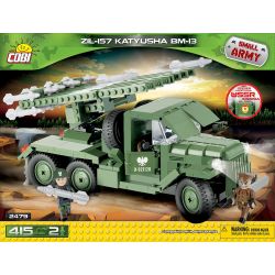 COBI 2479 non  BỆ PHÓNG TÊN LỬA BM-13 KATYUSHA bộ đồ chơi xếp lắp ráp ghép mô hình Military Army ZIL 157 KATYUSHA BM-13 Quân Sự Bộ Đội 415 khối