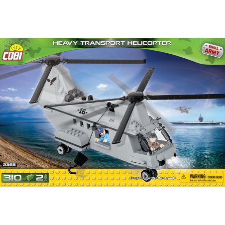 COBI 2365 non  TRỰC THĂNG VẬN TẢI HẠNG NẶNG bộ đồ chơi xếp lắp ráp ghép mô hình Military Army HEAVY TRANSPORT HELICOPTER Quân Sự Bộ Đội 310 khối
