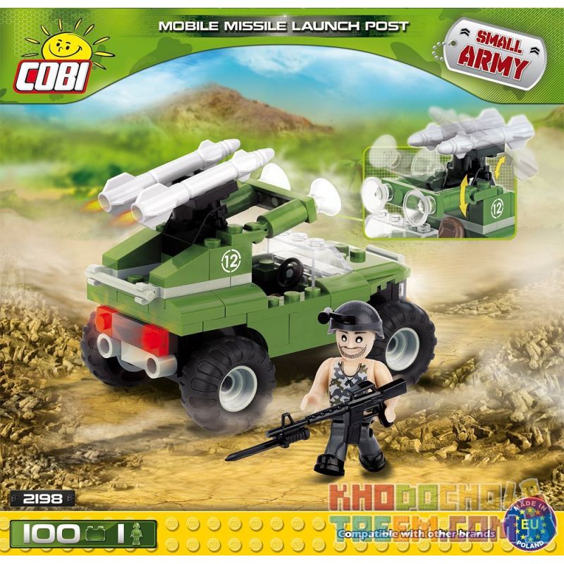 COBI 2198 non  ĐIỂM PHÓNG TÊN LỬA DI ĐỘNG bộ đồ chơi xếp lắp ráp ghép mô hình Military Army MOBILE MISSILE LAUNCH POST Quân Sự Bộ Đội 100 khối