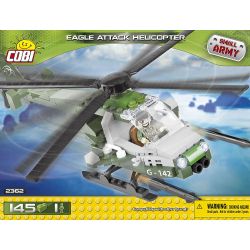 COBI 2362 non  TRỰC THĂNG TẤN CÔNG ĐẠI BÀNG bộ đồ chơi xếp lắp ráp ghép mô hình Military Army EAGLE ATTACK HELICOPTER Quân Sự Bộ Đội 150 khối