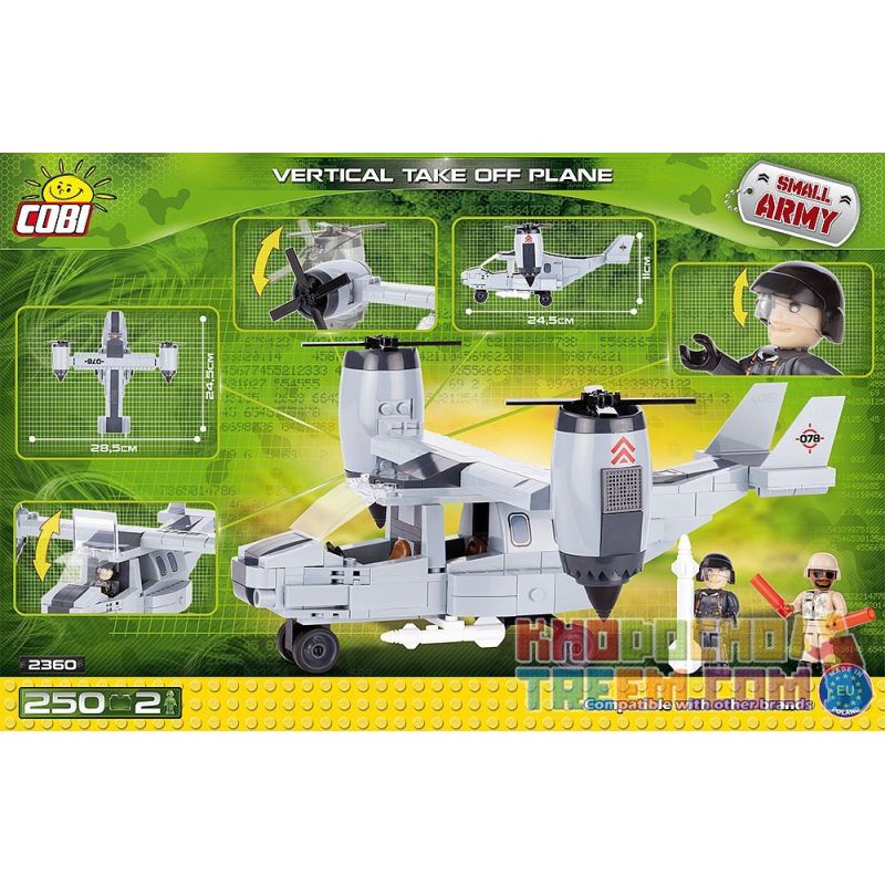 COBI 2360 non  MÁY BAY CẤT VÀ HẠ CÁNH THẲNG ĐỨNG bộ đồ chơi xếp lắp ráp ghép mô hình Military Army VERTICAL TAKE OFF PLANE Quân Sự Bộ Đội 250 khối