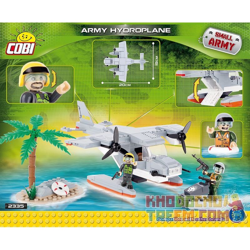 COBI 2335 non  MÁY BAY QUÂN SỰ bộ đồ chơi xếp lắp ráp ghép mô hình Military Army ARMY HYDROPLANE Quân Sự Bộ Đội 200 khối
