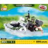 COBI 2148 non  MÔ TÔ NƯỚC CÁ MẬP bộ đồ chơi xếp lắp ráp ghép mô hình Military Army SHARK MOTORBOAT Quân Sự Bộ Đội 60 khối