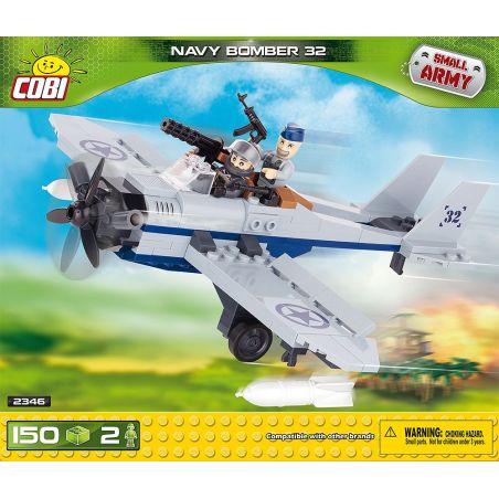 COBI 2346 non  MÁY BAY NÉM BOM HẢI QUÂN 32 bộ đồ chơi xếp lắp ráp ghép mô hình Military Army NAVY BOMBER 32 Quân Sự Bộ Đội 150 khối
