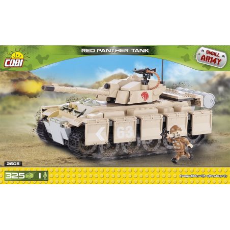 COBI 2605 non  XE TĂNG BÁO ĐỎ bộ đồ chơi xếp lắp ráp ghép mô hình Military Army RED PANTHER TANK Quân Sự Bộ Đội 325 khối