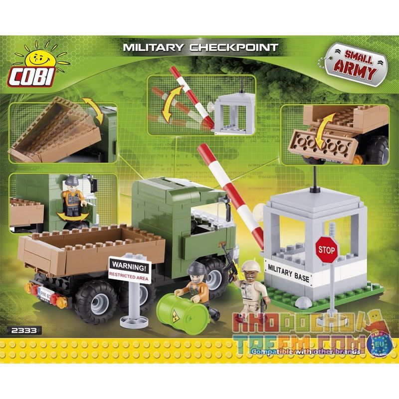 COBI 2333 non  TRẠM KIỂM SOÁT QUÂN SỰ bộ đồ chơi xếp lắp ráp ghép mô hình Military Army MILITARY CHECKPOINT Quân Sự Bộ Đội 200 khối