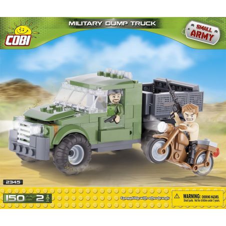 COBI 2345 non  XE BEN QUÂN SỰ bộ đồ chơi xếp lắp ráp ghép mô hình Military Army MILITARY DUMP TRUCK Quân Sự Bộ Đội 150 khối