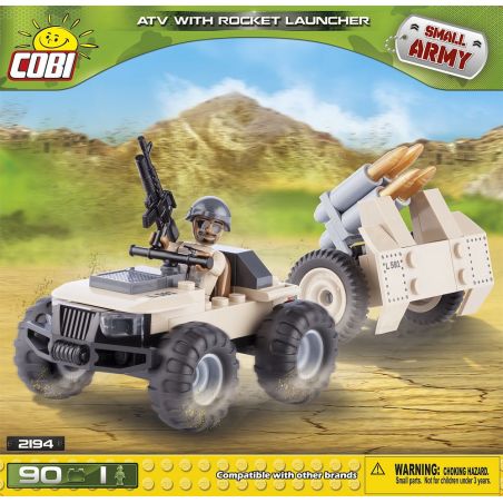 COBI 2194 non  XE ĐỊA HÌNH CÓ BỆ PHÓNG TÊN LỬA bộ đồ chơi xếp lắp ráp ghép mô hình Military Army ATV WITH ROCKET LAUNCHER Quân Sự Bộ Đội 90 khối