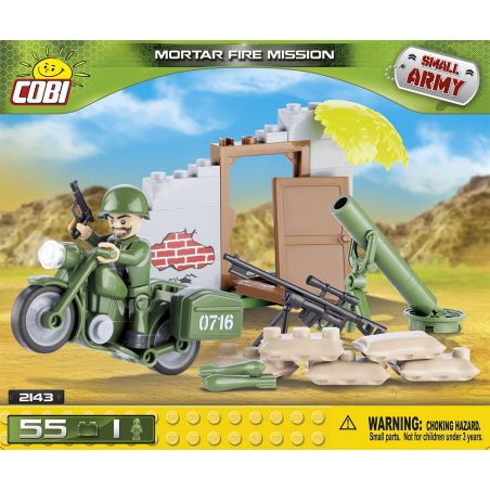 COBI 2143 non  NHIỆM VỤ CỐI bộ đồ chơi xếp lắp ráp ghép mô hình Military Army MORTAR FIRE MISSION Quân Sự Bộ Đội 55 khối