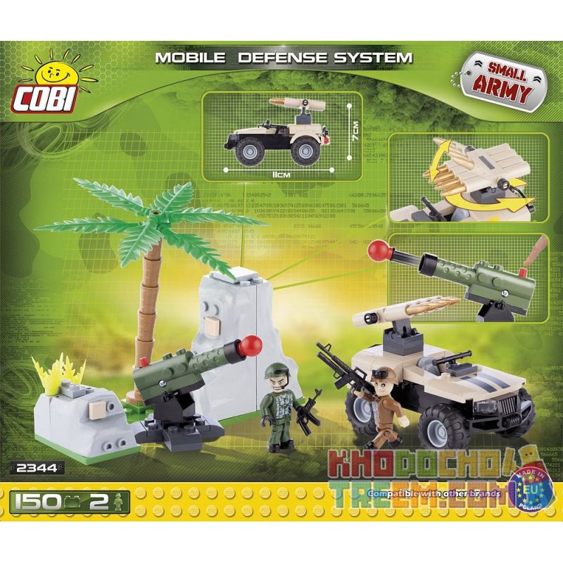 COBI 2344 non  HỆ THỐNG PHÒNG THỦ DI ĐỘNG bộ đồ chơi xếp lắp ráp ghép mô hình Military Army MOBILE DEFENCE SYSTEM Quân Sự Bộ Đội 150 khối
