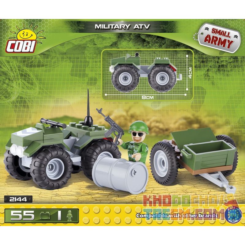 COBI 2144 non  XE ĐỊA HÌNH QUÂN SỰ bộ đồ chơi xếp lắp ráp ghép mô hình Military Army MILITARY ATV Quân Sự Bộ Đội 55 khối