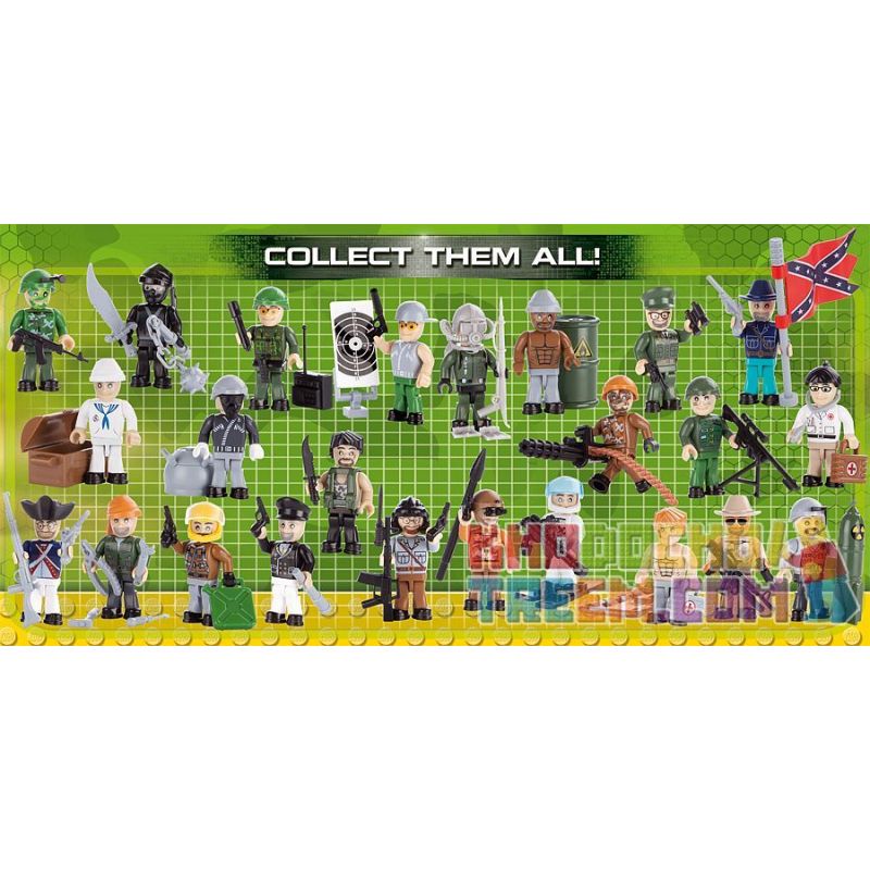 COBI 2005 non  1 HÌNH VÀ LOẠT PHỤ KIỆN 5 bộ đồ chơi xếp lắp ráp ghép mô hình Military Army 1 FIGURINE & ACCESSORIES SERIES 5 Quân Sự Bộ Đội