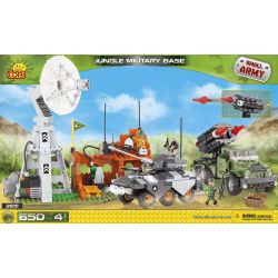 COBI 2651 non  CĂN CỨ QUÂN SỰ JUNGLE bộ đồ chơi xếp lắp ráp ghép mô hình Military Army JUNGLE MILITARY BASE Quân Sự Bộ Đội 650 khối