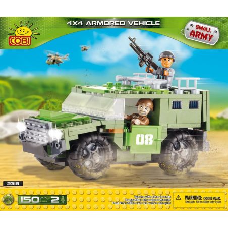 COBI 2318 non  XE BỌC THÉP 4X4 bộ đồ chơi xếp lắp ráp ghép mô hình Military Army ARMORED VEHICLE 4X4 Quân Sự Bộ Đội 150 khối