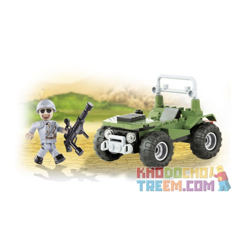COBI 2129 non  TÊN CƯỚP bộ đồ chơi xếp lắp ráp ghép mô hình Military Army BANDIT Quân Sự Bộ Đội 50 khối