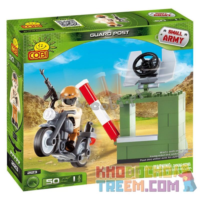 COBI 2123 non  BỐT CẢNH SÁT bộ đồ chơi xếp lắp ráp ghép mô hình City GUARD POST Thành Phố 50 khối
