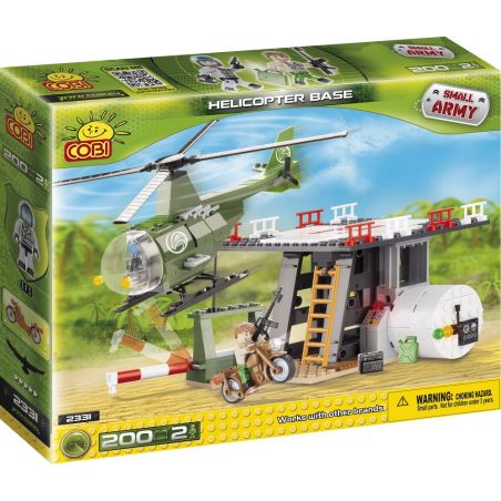 COBI 2331 non  CƠ SỞ TRỰC THĂNG bộ đồ chơi xếp lắp ráp ghép mô hình Military Army HELICOPTER BASE Quân Sự Bộ Đội 200 khối