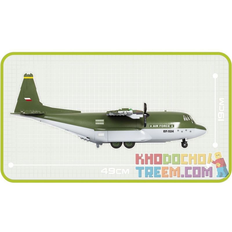 COBI 2604 non  MÁY BAY VẬN TẢI HERCULES C-130 bộ đồ chơi xếp lắp ráp ghép mô hình Military Army Quân Sự Bộ Đội 290 khối