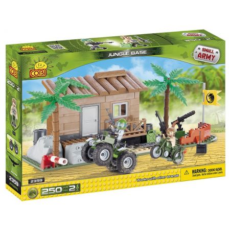 COBI 2359 non  CĂN CỨ RỪNG bộ đồ chơi xếp lắp ráp ghép mô hình Military Army JUNGLE BASE Quân Sự Bộ Đội 250 khối