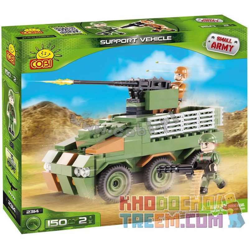 COBI 2314 non  HỖ TRỢ XE bộ đồ chơi xếp lắp ráp ghép mô hình Military Army SUPPORT VEHICLE Quân Sự Bộ Đội 150 khối