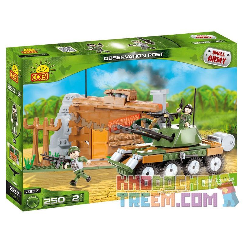 COBI 2357 non  BÀI QUAN SÁT bộ đồ chơi xếp lắp ráp ghép mô hình Military Army OBSERVATION POST Quân Sự Bộ Đội 250 khối