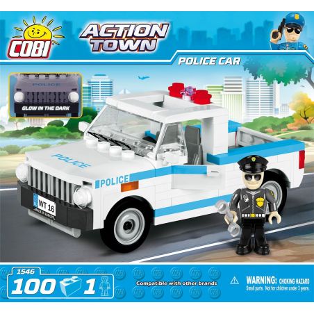 COBI 1546 non  XE CẢNH SÁT bộ đồ chơi xếp lắp ráp ghép mô hình City POLICE CAR Thành Phố 100 khối