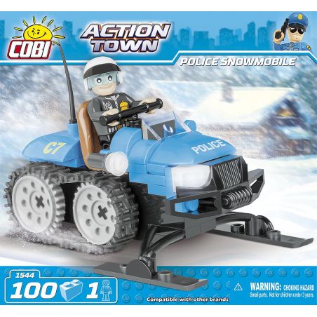 COBI 1544 non  XE TRƯỢT TUYẾT CỦA CẢNH SÁT bộ đồ chơi xếp lắp ráp ghép mô hình City POLICE SNOWMOBILE Thành Phố 100 khối