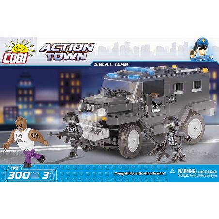 COBI 1575 non  NHÓM S.W.A.T bộ đồ chơi xếp lắp ráp ghép mô hình City S.W.A.T TEAM Thành Phố 300 khối