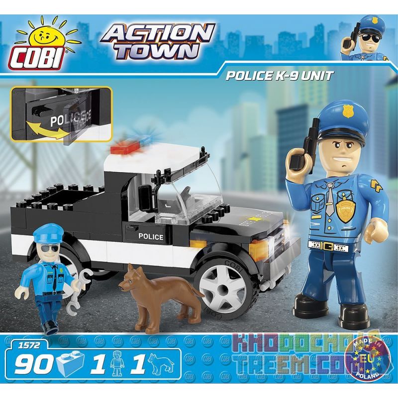 COBI 1572 non  CHÓ CẢNH SÁT bộ đồ chơi xếp lắp ráp ghép mô hình Military Army POLICE K-9 UNIT Quân Sự Bộ Đội 90 khối