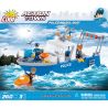 COBI 1577 non  TÀU TUẦN TRA CẢNH SÁT bộ đồ chơi xếp lắp ráp ghép mô hình City POLICE PATROL BOAT Thành Phố 260 khối