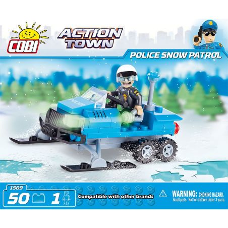 COBI 1569 non  TUẦN TRA TUYẾT bộ đồ chơi xếp lắp ráp ghép mô hình City POLICE SNOW PATROL Thành Phố 50 khối
