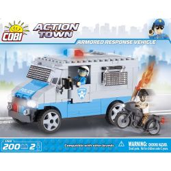 COBI 1568 non  XE PHẢN ỨNG BỌC THÉP bộ đồ chơi xếp lắp ráp ghép mô hình City ARMORED RESPONSE VEHICLE Thành Phố 200 khối