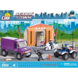 COBI 1566 non  CƯỚP NGÂN HÀNG bộ đồ chơi xếp lắp ráp ghép mô hình City BANK ROBBERY Thành Phố 350 khối