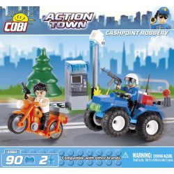 COBI 1561 non  CƯỚP MÁY ATM bộ đồ chơi xếp lắp ráp ghép mô hình City CASHPIONT ROBBERY Thành Phố 90 khối
