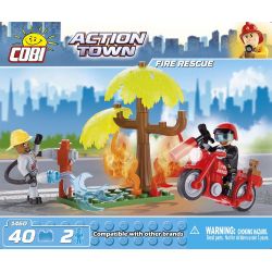 COBI 1460 non  CỨU HỎA bộ đồ chơi xếp lắp ráp ghép mô hình City FIRE RESCUE Thành Phố 40 khối