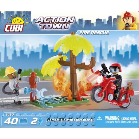 COBI 1460 non  CỨU HỎA bộ đồ chơi xếp lắp ráp ghép mô hình City FIRE RESCUE Thành Phố 40 khối