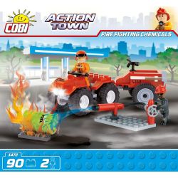 COBI 1472 non  CHỮA CHÁY BẰNG HÓA CHẤT bộ đồ chơi xếp lắp ráp ghép mô hình City FIRE FIGHTING CHEMICALS Thành Phố 90 khối