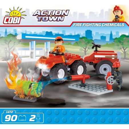 COBI 1472 non  CHỮA CHÁY BẰNG HÓA CHẤT bộ đồ chơi xếp lắp ráp ghép mô hình City FIRE FIGHTING CHEMICALS Thành Phố 90 khối
