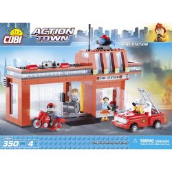 COBI 1466 non  SỞ CỨU HỎA bộ đồ chơi xếp lắp ráp ghép mô hình City FIRE STATION Thành Phố 350 khối