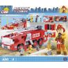 COBI 1467 non  XE CỨU HỎA SÂN BAY bộ đồ chơi xếp lắp ráp ghép mô hình City AIRPORT FIRE TRUCK Thành Phố 420 khối