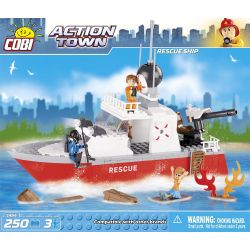 COBI 1464 non  TÀU CỨU HỘ bộ đồ chơi xếp lắp ráp ghép mô hình City RESCUE SHIP Thành Phố 250 khối