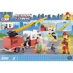 COBI 1465 non  XE CỨU HỎA bộ đồ chơi xếp lắp ráp ghép mô hình City FIRE BRIGADE TRUCK Thành Phố 300 khối