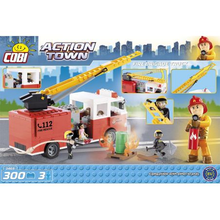 COBI 1465 non  XE CỨU HỎA bộ đồ chơi xếp lắp ráp ghép mô hình City FIRE BRIGADE TRUCK Thành Phố 300 khối