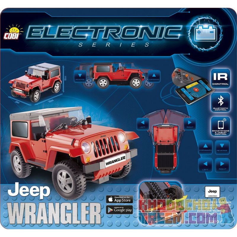 COBI 21920 non  JEEP WRANGLER (MÀU ĐỎ ĐIỀU KHIỂN TỪ XA) bộ đồ chơi xếp lắp ráp ghép mô hình JEEP WRANGLER (RED R/C) 201 khối