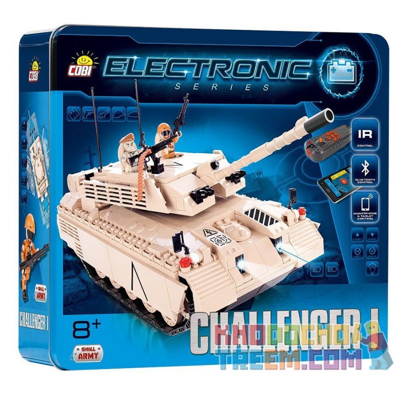 COBI 21905 non  CHALLENGER TANK I (ĐIỀU KHIỂN TỪ XA) bộ đồ chơi xếp lắp ráp ghép mô hình CHALLENGER I (R/C)