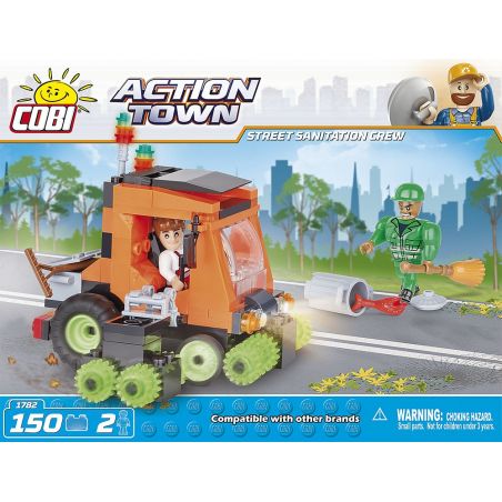 COBI 1782 non  NHÂN VIÊN Y TẾ ĐƯỜNG PHỐ bộ đồ chơi xếp lắp ráp ghép mô hình City STREET SANITATION CREW Thành Phố 150 khối