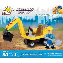 COBI 1671 non  MÁY XÚC MINI bộ đồ chơi xếp lắp ráp ghép mô hình City MINI EXCAVATOR Thành Phố 50 khối
