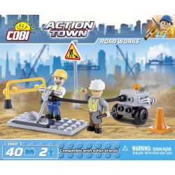 COBI 1660 non  SỬA ĐƯỜNG bộ đồ chơi xếp lắp ráp ghép mô hình City ROAD WORKS Thành Phố 40 khối